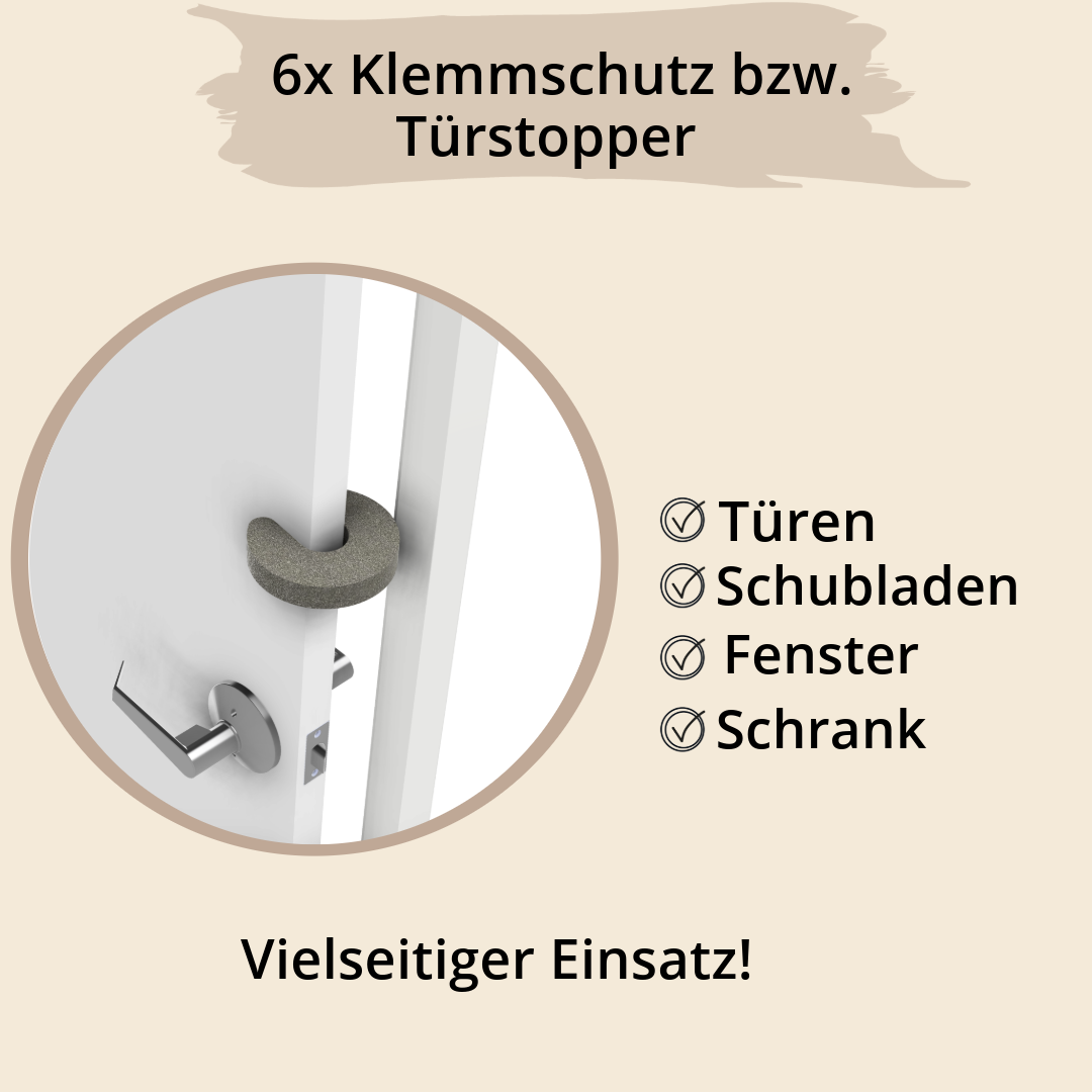 Kindersicherung Klemmschutz-Türstopper-6 Stück