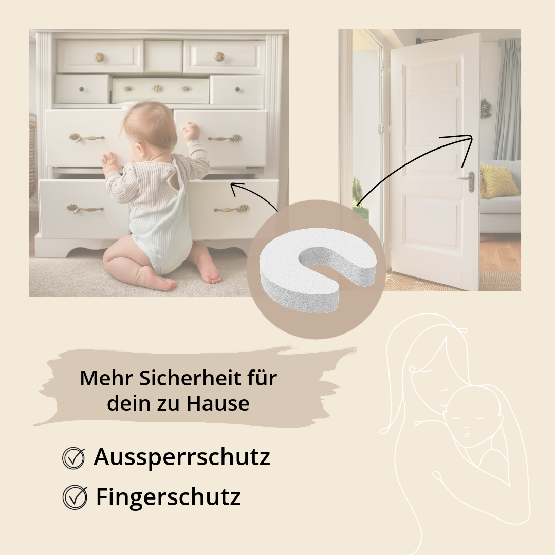 Kindersicherung Klemmschutz-Türstopper-6 Stück