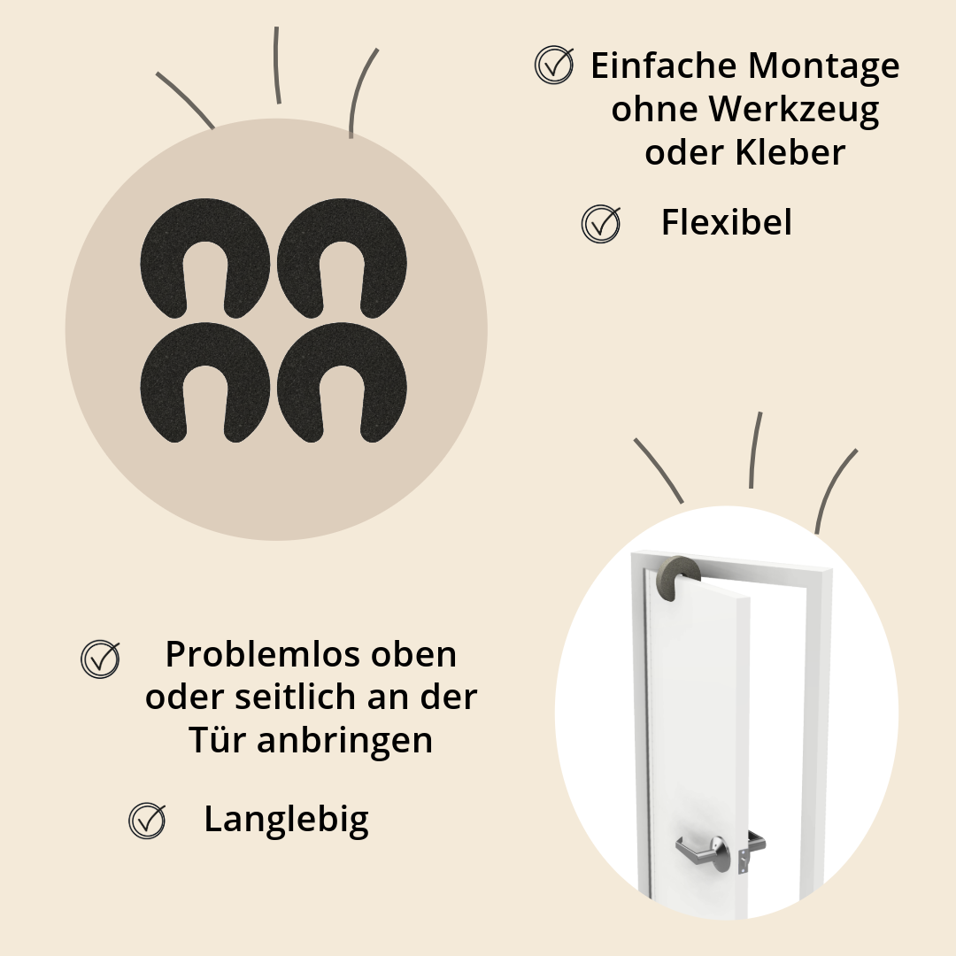 Kindersicherung Klemmschutz-Türstopper-6 Stück
