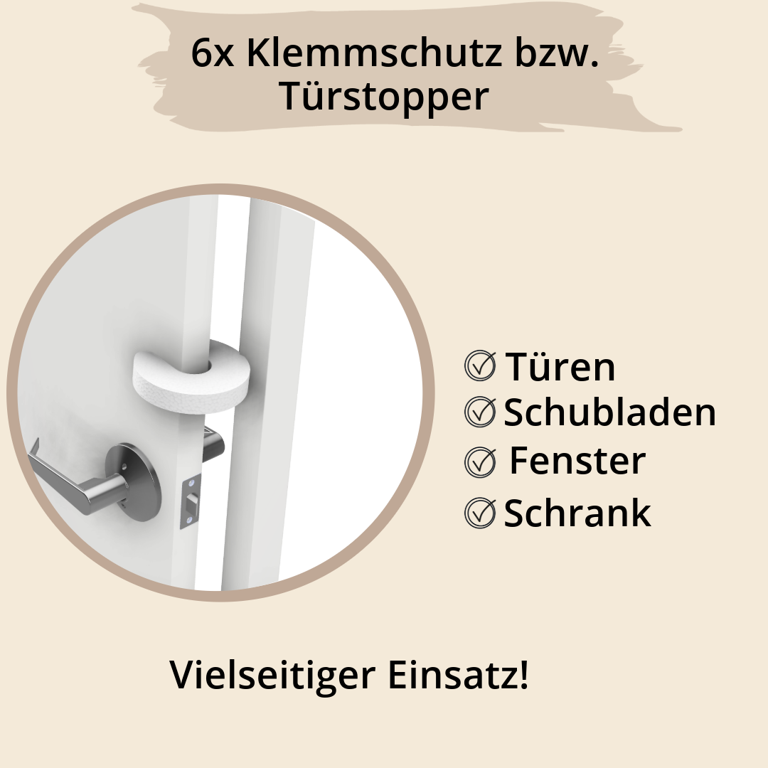 Kindersicherung Klemmschutz-Türstopper-6 Stück