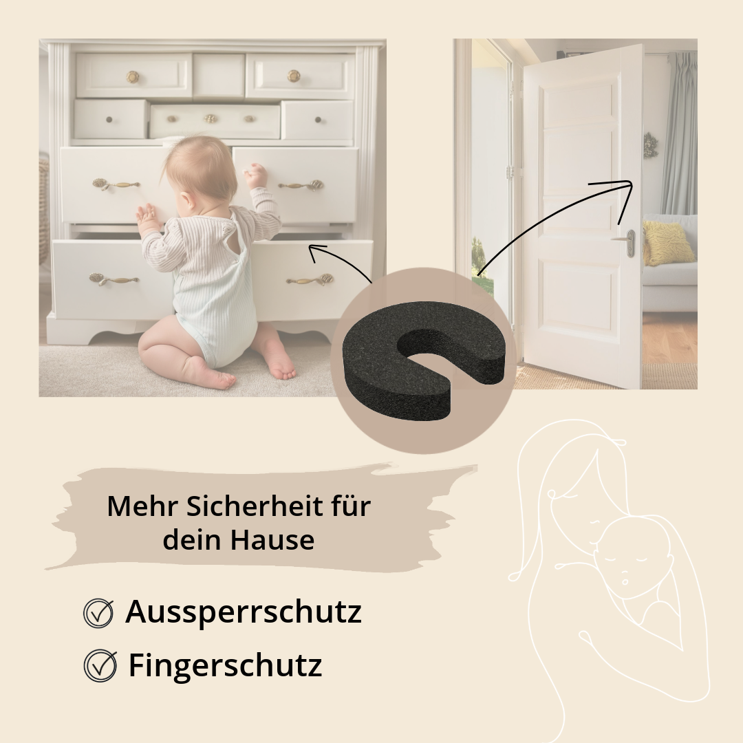 Kindersicherung Klemmschutz-Türstopper-6 Stück