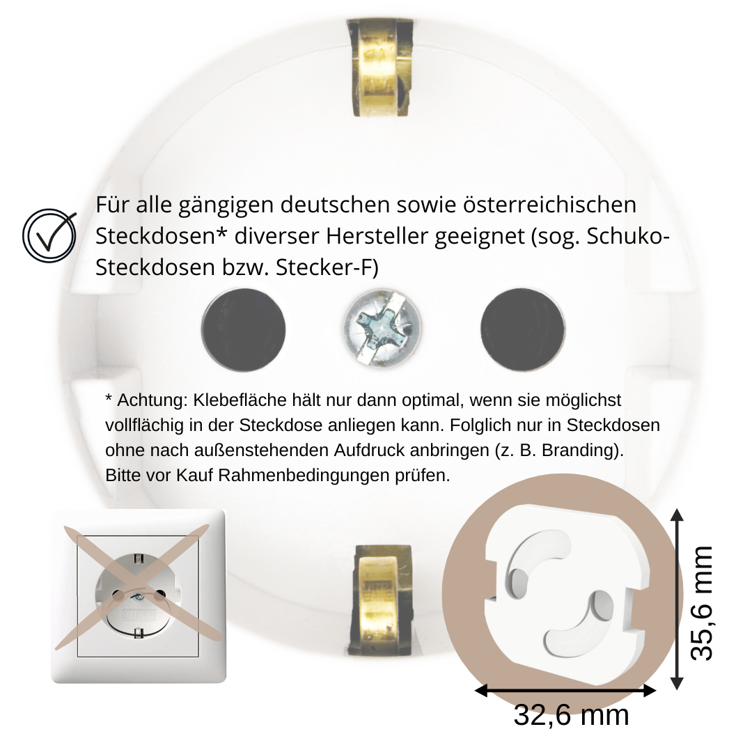 Steckdosensicherung selbstklebend - Weiß - 10 Stück